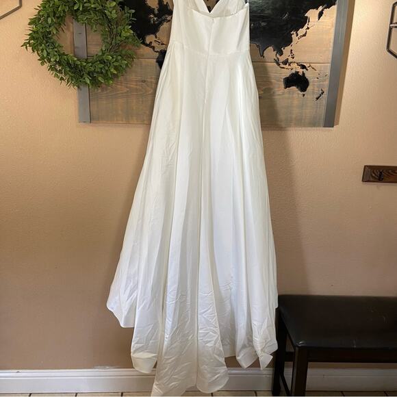 NWOT Lulus Flawless Radiance White Satin Floral Embroidered Maxi Dress - Picture 11 of 12